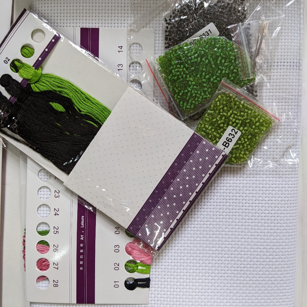 Cross Stitch Kit - 'Heart & Clock' Design - Picture 3 of 4